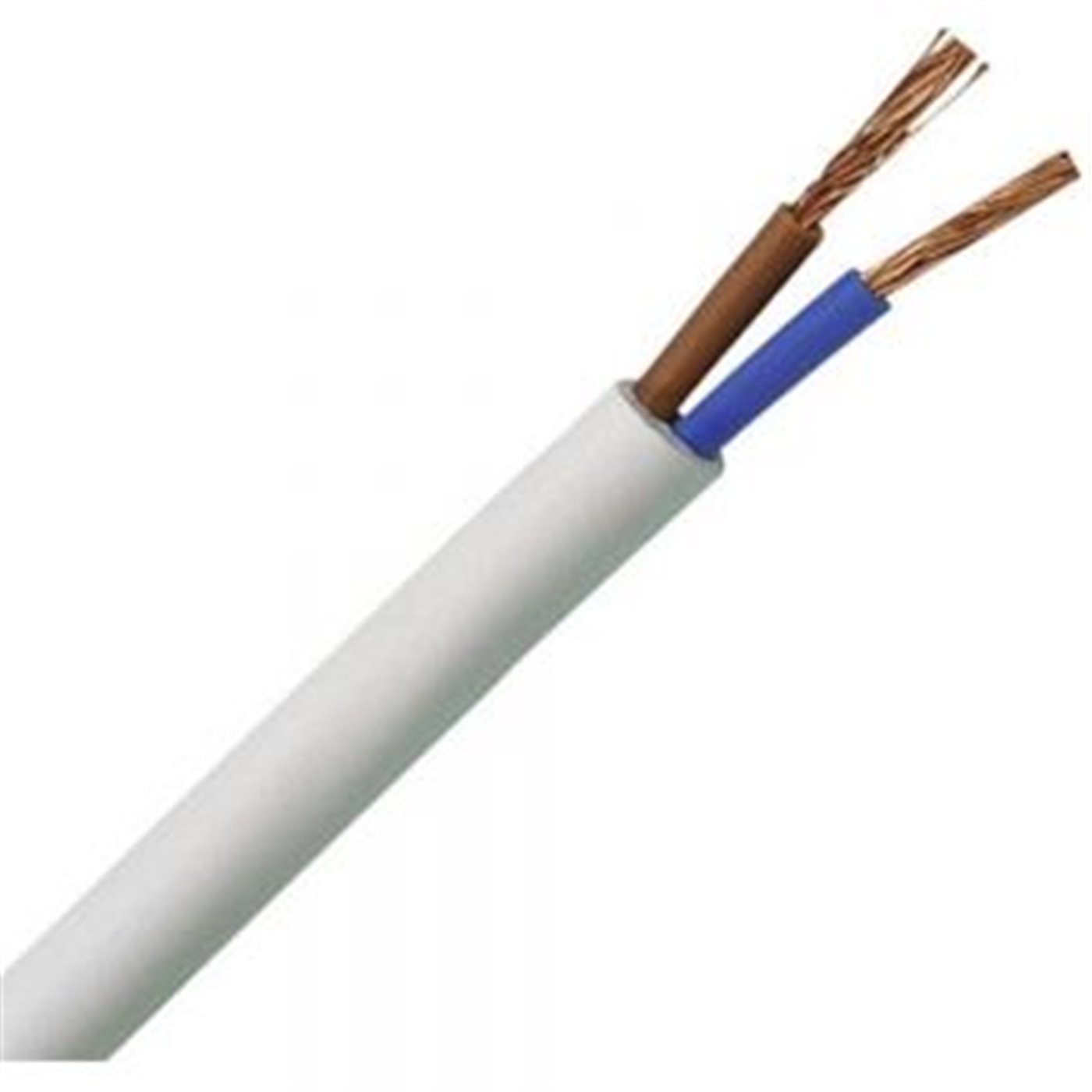 Kábel elek.H03VV-F 2x0,75 biely-100m(okrúhly)
