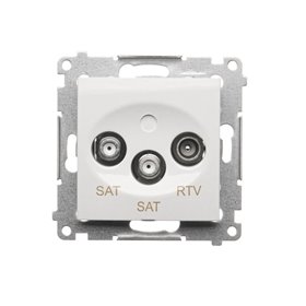 Zásuvka 2 x SAT-RTV Simon 54 premium koncová modul biela
