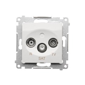 Zásuvka RTV-SAT Simon 54 premium priebežná modul biela