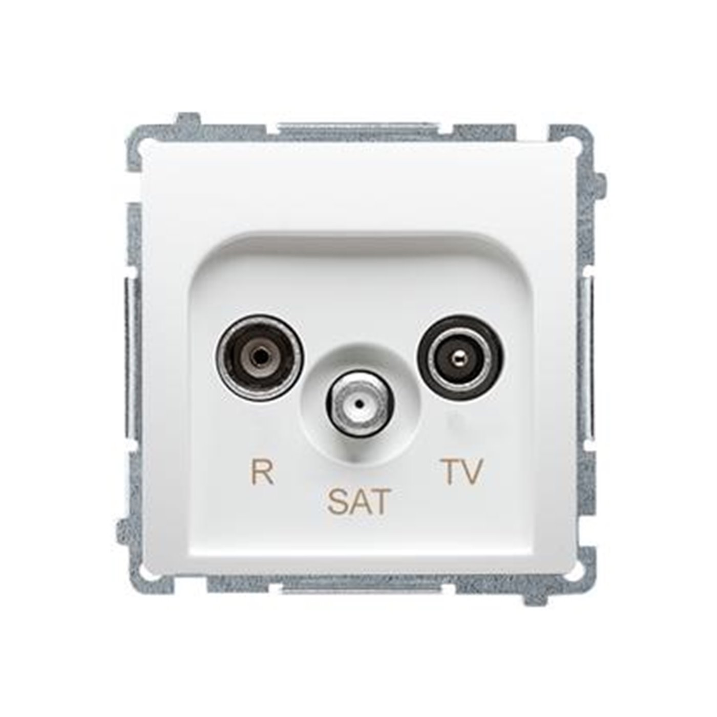 Zásuvka RTV-SAT Simon Basic koncová modul 1dB biela