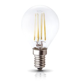 Žiarovka LED 4W, E14, 3000K, 230V, LED filament, globo