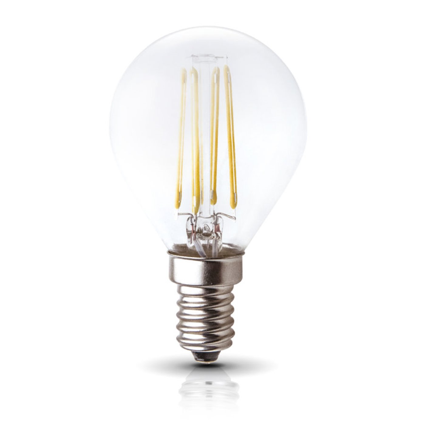 Žiarovka LED 4W, E14, 3000K, 230V, LED filament, globo