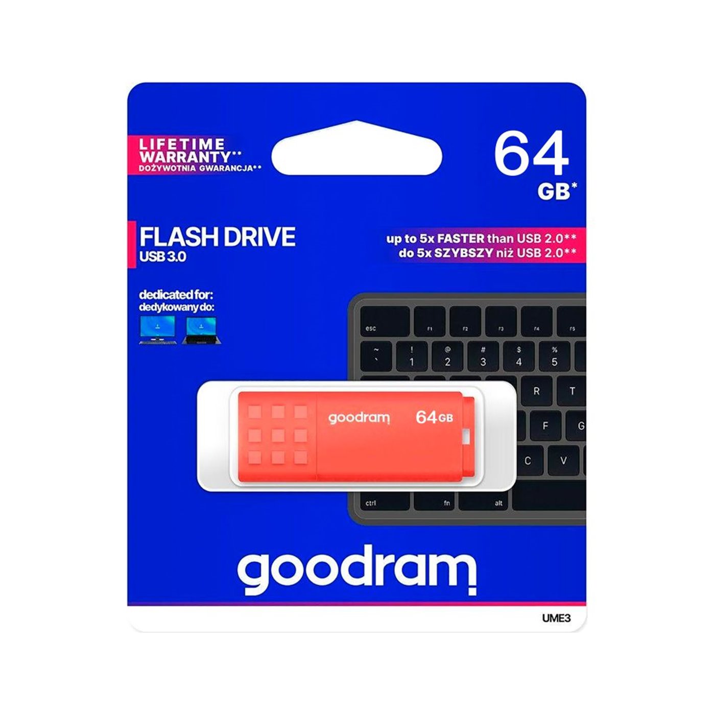 USB kľúč 64GB 3.0 Goodram oranžový