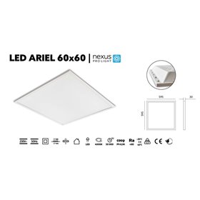 LED panel ARIEL 40W 4000K 4400LM 60x60 IP44