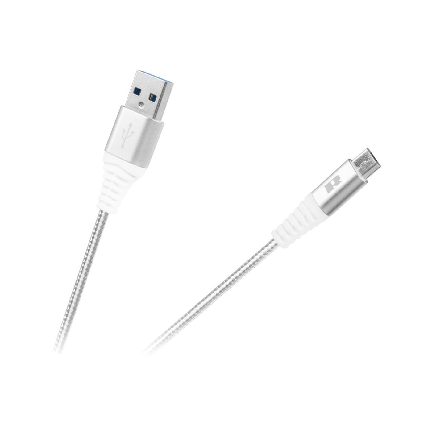 Kábel USB - micro USB 1m REBEL biely