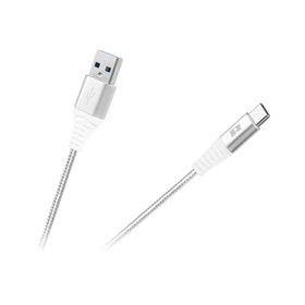 Kábel USB - USB typ C 1m REBEL biely