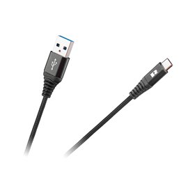 Kábel USB - USB typ C 2m REBEL čierny