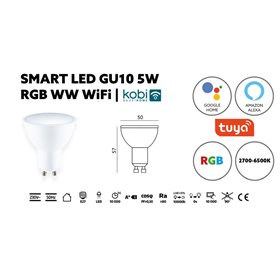 SMART LED ŽIAROVKA 5W GU10 RGB WW WiFi