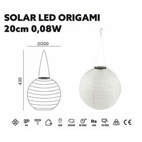 Záhradné solárne LED svietidlo ORIGAMI 20CM