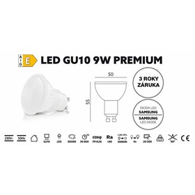 Žiarovka LED 3W GU10 6200K 230V PREMIUM