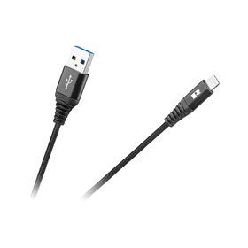 Kabel USB - Lightning REBEL 1m čierny