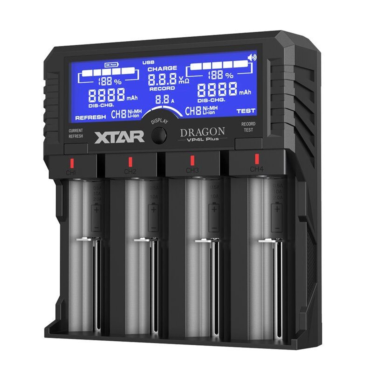 Nabíjačka akumulátorov 4x Li-ion/Ni-MH LCD XTAR VP4L Plus Dragon