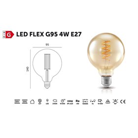 Žiarovka LED FLEX G95 4W E27 2700K