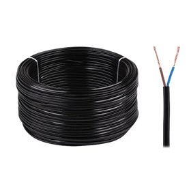 Kábel elek.H03VVH2-F 2x0,75 300/300V čierny-100m (oválny)