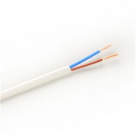 Kábel elek.H03VVH2-F 2x0,75 biely-100m (oválny)