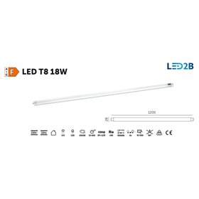 LED trubica T8 18W 6500K 120cm sklenená LED2B