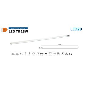 LED trubica T8 18W 4000K 120cm sklenená LED2B
